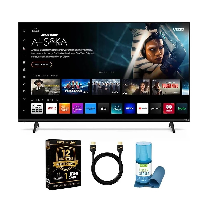 Vizio 65" 4K Uhd Led Smart Tv Bundle with Uax Hdmi Cable, 12-Month Cps Protection and Screen Cleaner + Microfiber Cloth-V4K65MKIT1