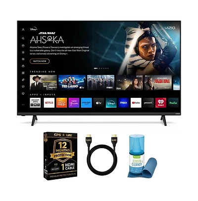 Vizio 65" 4K Uhd Led Smart Tv Bundle with Uax Hdmi Cable, 12-Month Cps Protection and Screen Cleaner + Microfiber Cloth-V4K65MKIT1