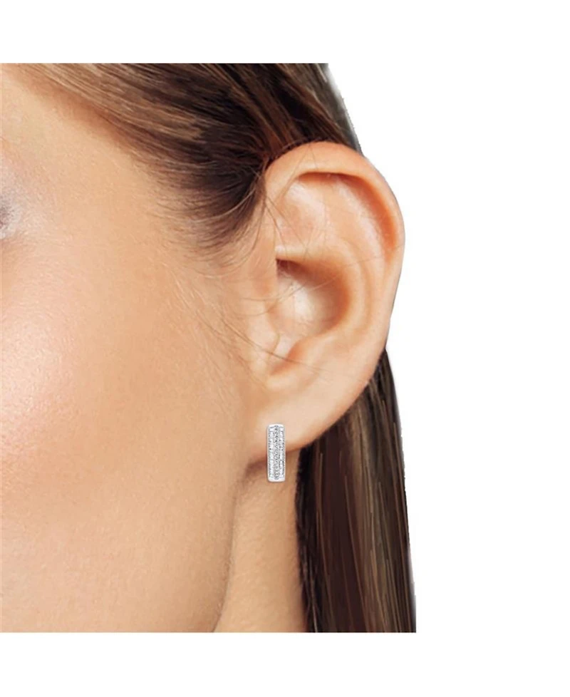 Diamond Hoop Earrings (1/2 ct. t.w.) in Sterling Silver