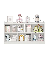 Rainsken 5 Cube Kids Bookcase - Wooden 2-Tier Storage Cabinet, Open Display Book Shelf for Nursery, School Classroom, Playroom