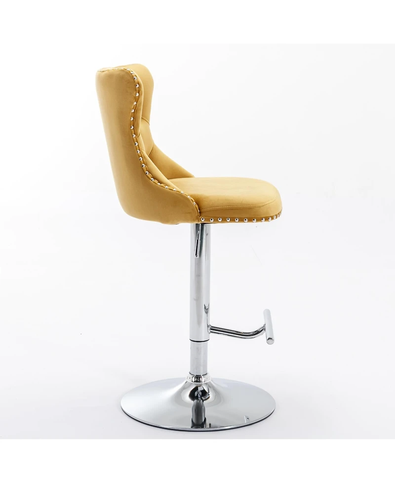 Rainsken Velvet Swivel Bar Stools Set of 2