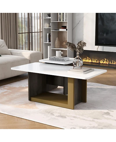Rainsken Nesting Coffee Tables Set of 2, Small Square Coffee End Table