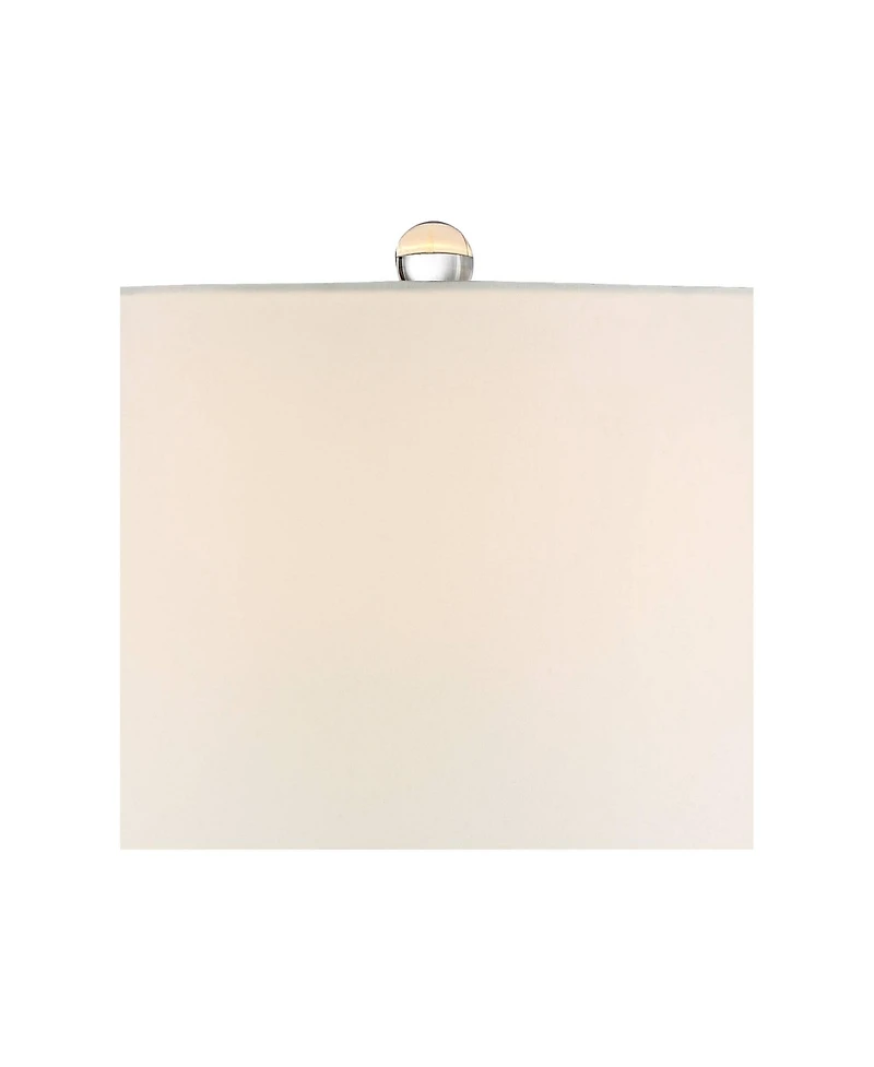Vienna Full Spectrum Jolie Luxury Glam Table Lamps 26" High Set of 2 Clear Crystal with Table Top Dimmers Off White Drum for Bedroom Living Room Kids