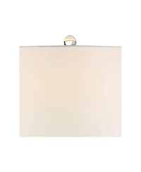 Vienna Full Spectrum Jolie Luxury Glam Table Lamps 26" High Set of 2 Clear Crystal with Table Top Dimmers Off White Drum for Bedroom Living Room Kids