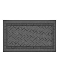 Clihome Cast Aluminum Patio Dining Table With Black Frame and Carved Texture on the Tabletop