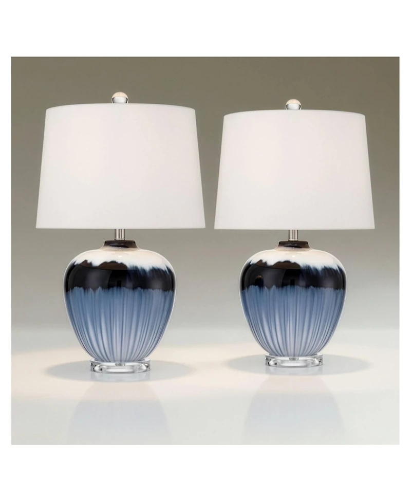 360 Lighting Hulda 26" High Art Glass Table Lamp Set of 2