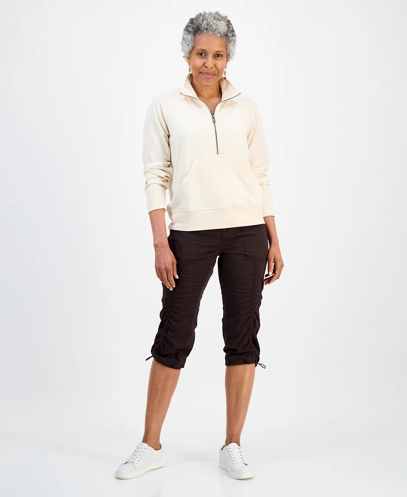 Style & Co Petite Luxsoft Fleece French Terry Half-Zip Sweatshirt, Macy's Exclusive
