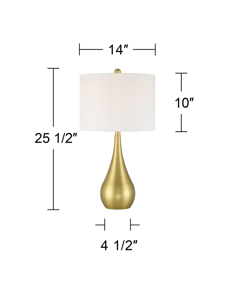 360 Lighting Yolanda 25 1/2" High Gold Teardrop Table Lamp Set