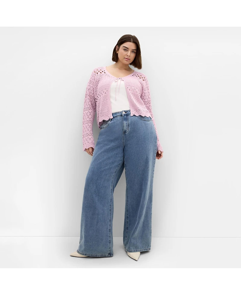 City Chic Women's Plus Size Crochet Love Top