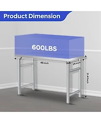 gaomon Stainless Steel Folding Table (48x24 in) - Commercial Work Table for Home, Kitchen, Restaurant, Garage, Camping, Outdoor, 520 Lbs Load