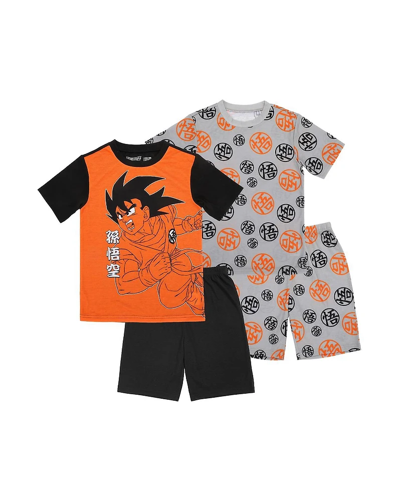 Dragon Ball Z Big Boys Goku and Kanji 4-Pack Pajama Set -14