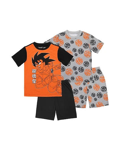 Dragon Ball Z Big Boys Goku and Kanji 4-Pack Pajama Set -14