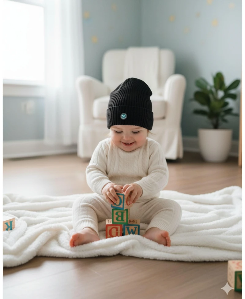 MeMoi Kids Cozy Knit-In Bow Rayon-Blend Beanie