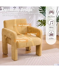 Rainsken Modern Accent Chair, Chenille Fabric Upholstered Armchair, Single Lounge Chair for Living Room, Bedroom, Reading Nook