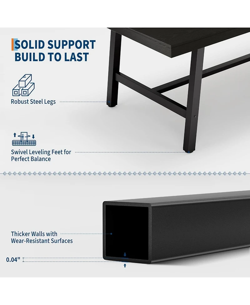 gaomon Industrial Dining Table for 4-6 People, 63" Long Large Kitchen Table with Sturdy Metal Frame, Rectangular Counter