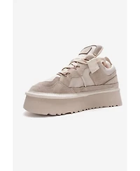 Forever & Always Shoes Women's Riven Leather Platform Sneaker
