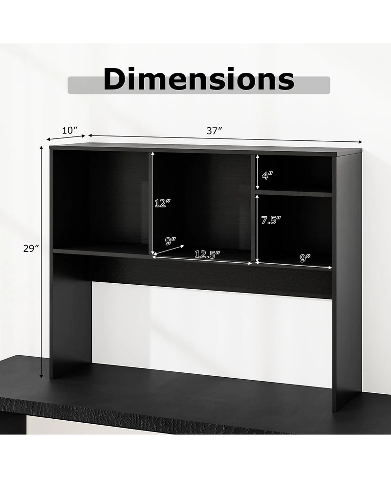 Yigii 7 Shelves Desk Hutch Desktop Organizer Anti Toppling Wood Study Office Dorm