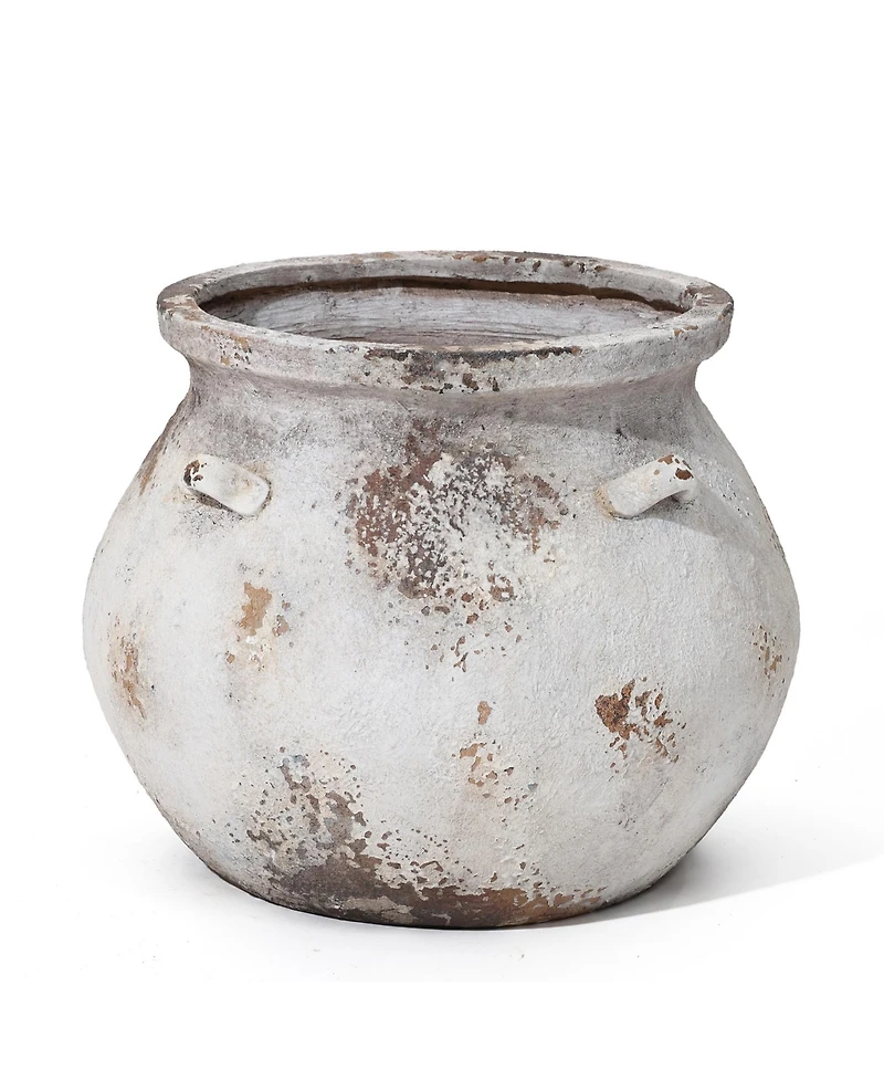 LuxenHome Rustic Cauldron MgO Planter Pot