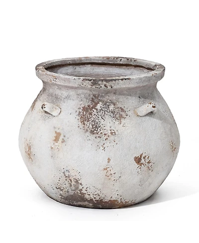 LuxenHome Rustic Cauldron MgO Planter Pot