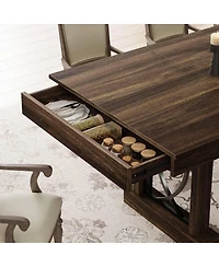 gaomon 71-Inch Wooden Kitchen Table with Two Drawers, Large Dining Table for 6-8 w/Large Tabletop and Sturdy Frame, Rectangular Dining Table