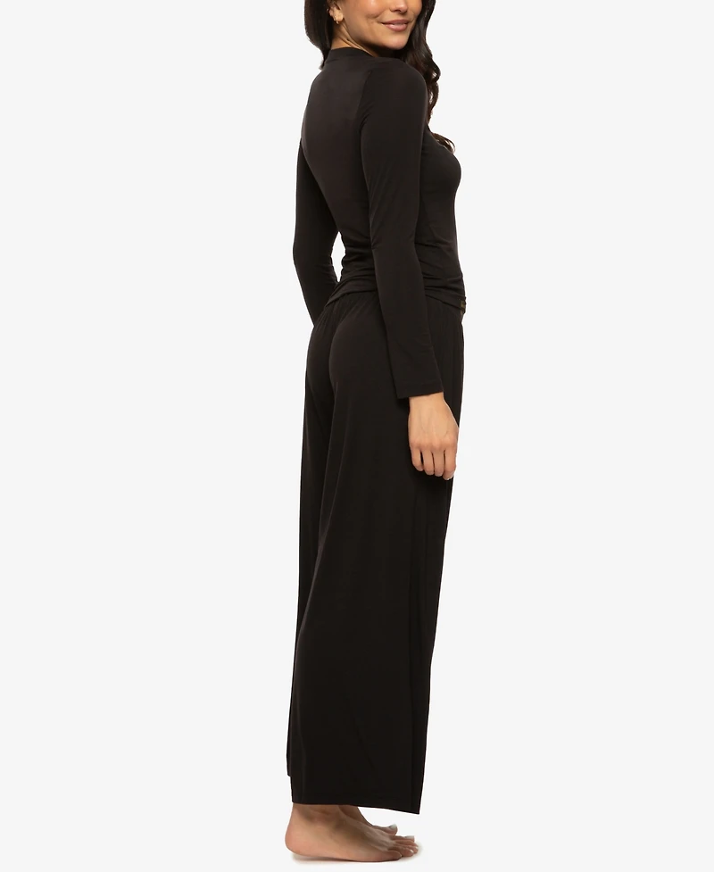 Felina Women's Lena Modal Linen Long Sleeve and Pants Set Style 950226