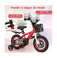 Hongge 12 Inch Kids Bike Adjustable with Storage Basket and Double Brake for 3-4 Years Old