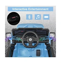 Hongge 12V Kids Ride on Truck Car with Remote Control Threaded Wheels and 3 Speeds