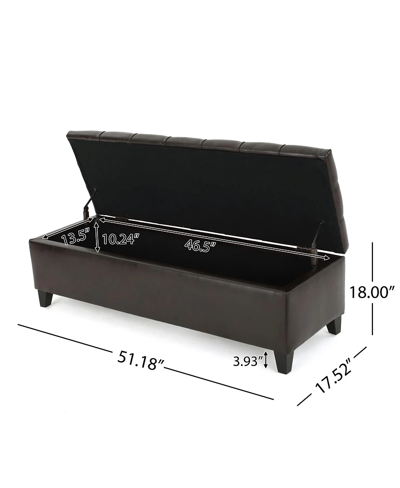 Rainsken Pu Storage Ottoman Bench