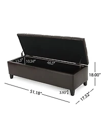 Rainsken Pu Storage Ottoman Bench