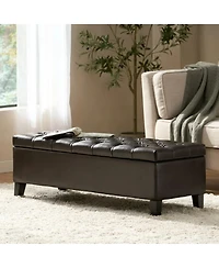 Rainsken Pu Storage Ottoman Bench
