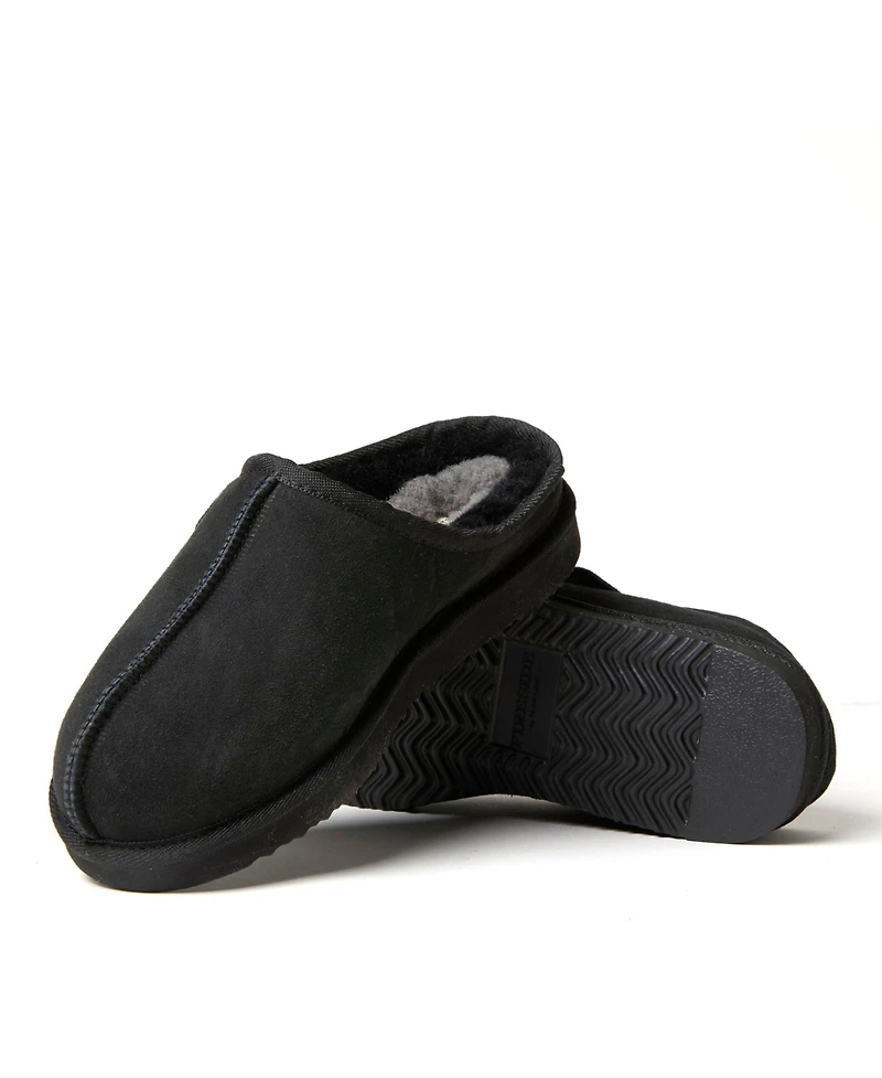 Dearfoams Men's Fireside By Grafton Genuine Shearling Clog Slipper