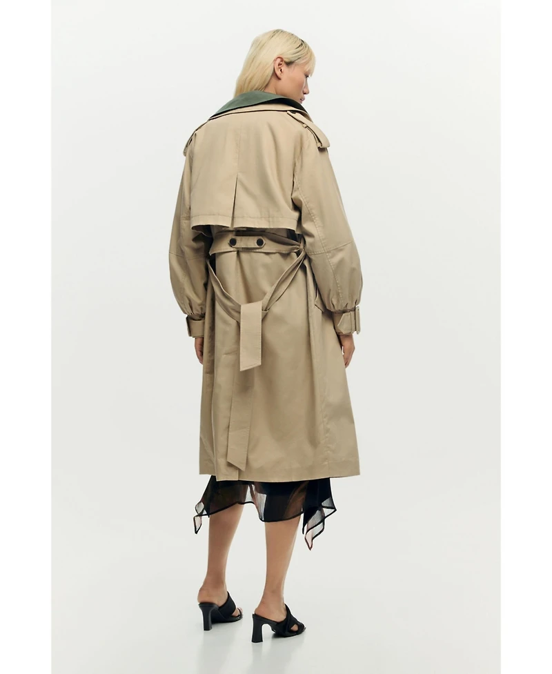 Desigual Women's Detachable Two-Tone Trench Coat