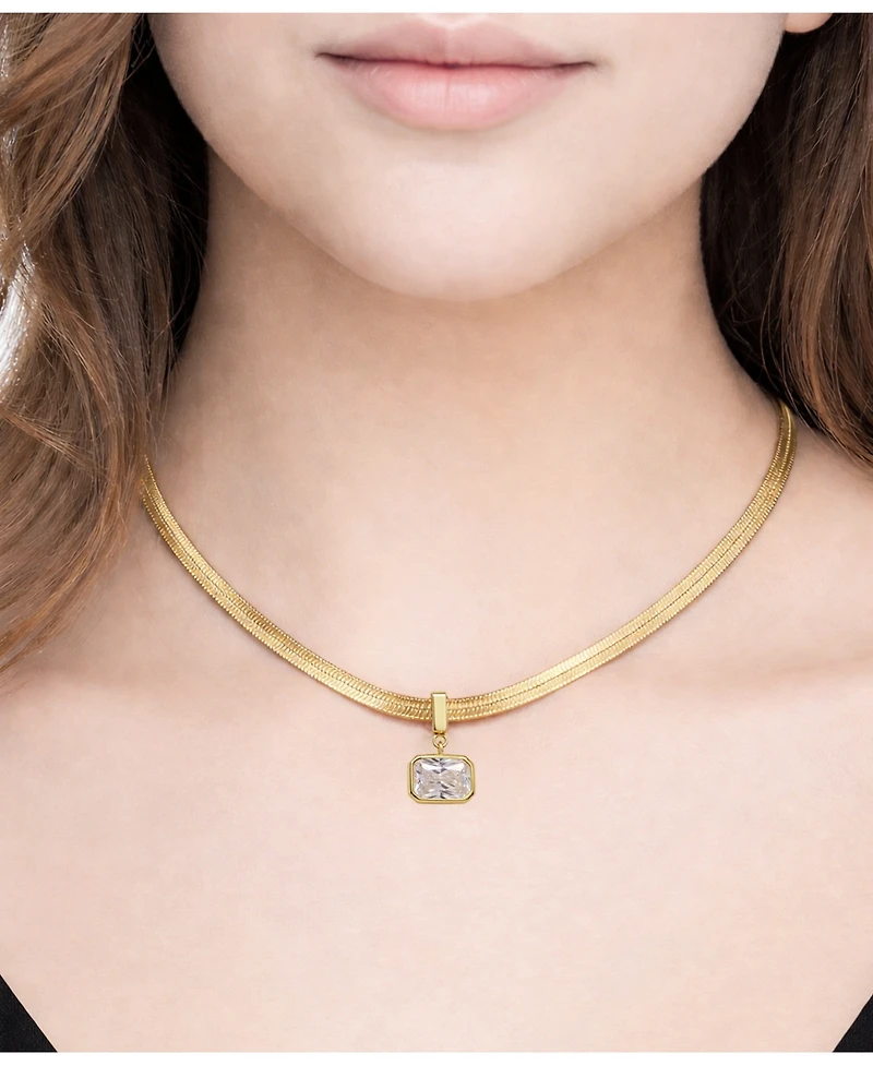 And Now This Clear Cubic Zirconia Chain Necklace