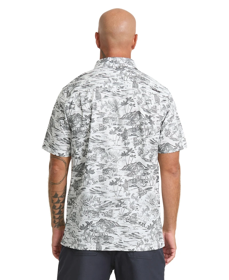 Quiksilver Waterman Men's Short-Sleeve Artisan Reverse Print Shirt