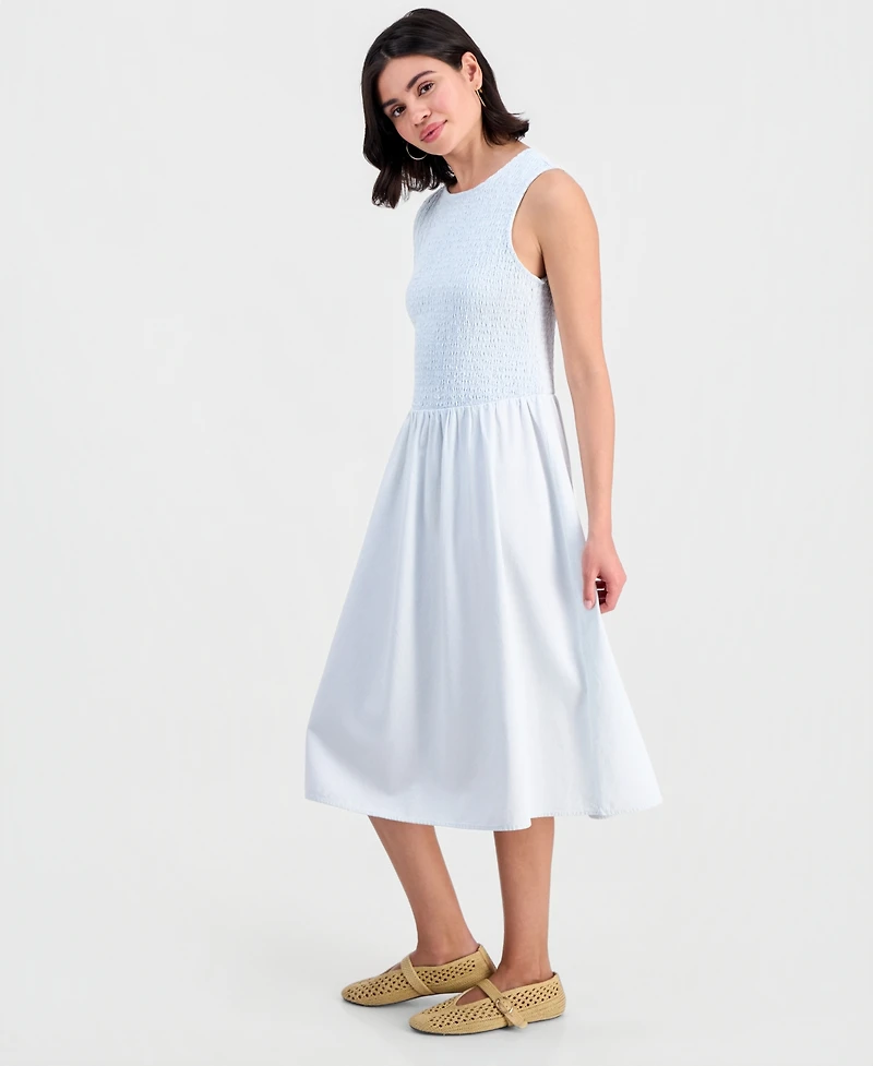 And Now This Petite Chambray Smocked Midi Dress, Macy's Exclusive