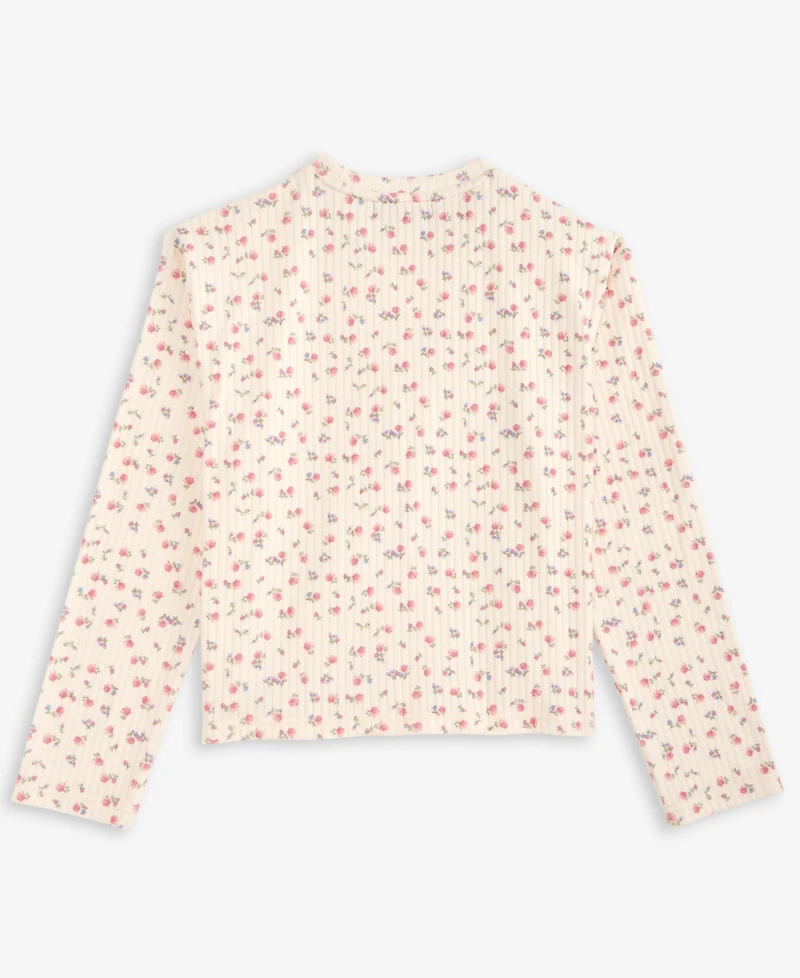 With Jules Girls' 7-16 Printed Lightweight Ribbed Top