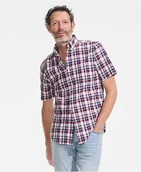 Lands' End Men's Traditional Fit Short Sleeve Madras Shirt