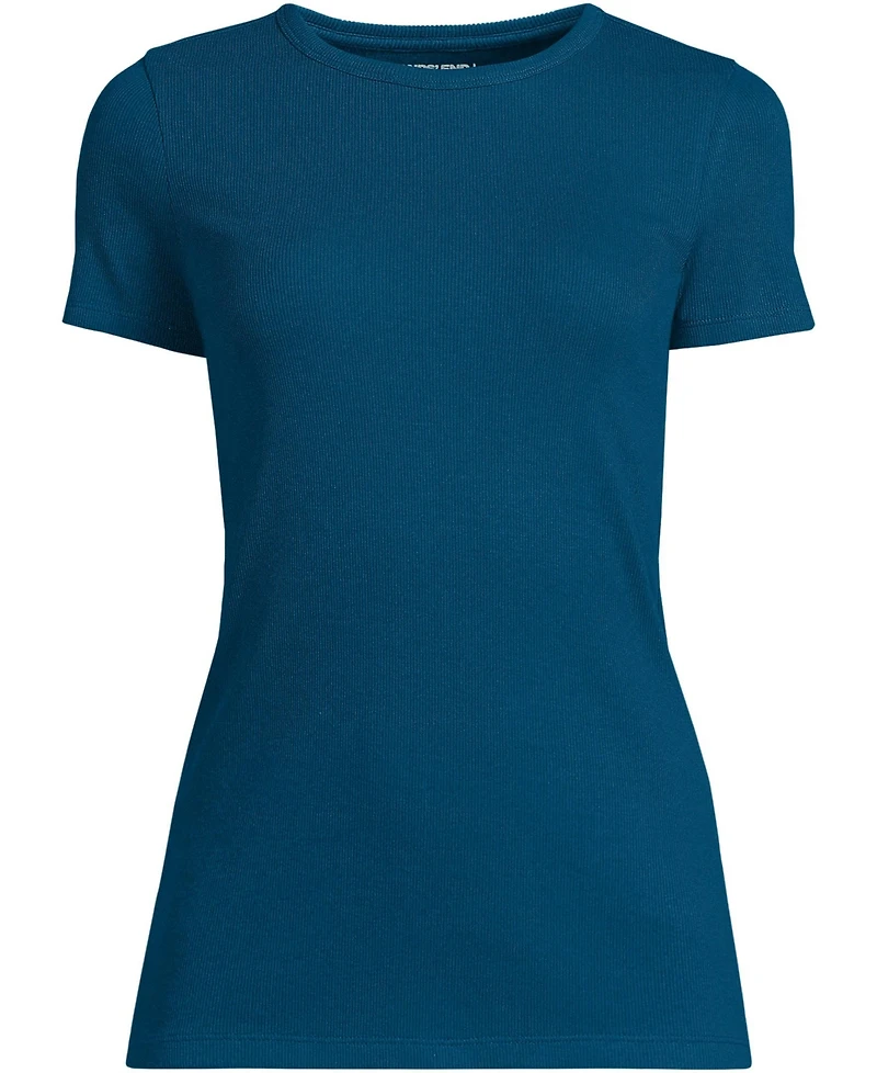 Lands' End Women's Tall Micro Rib T-Shirt