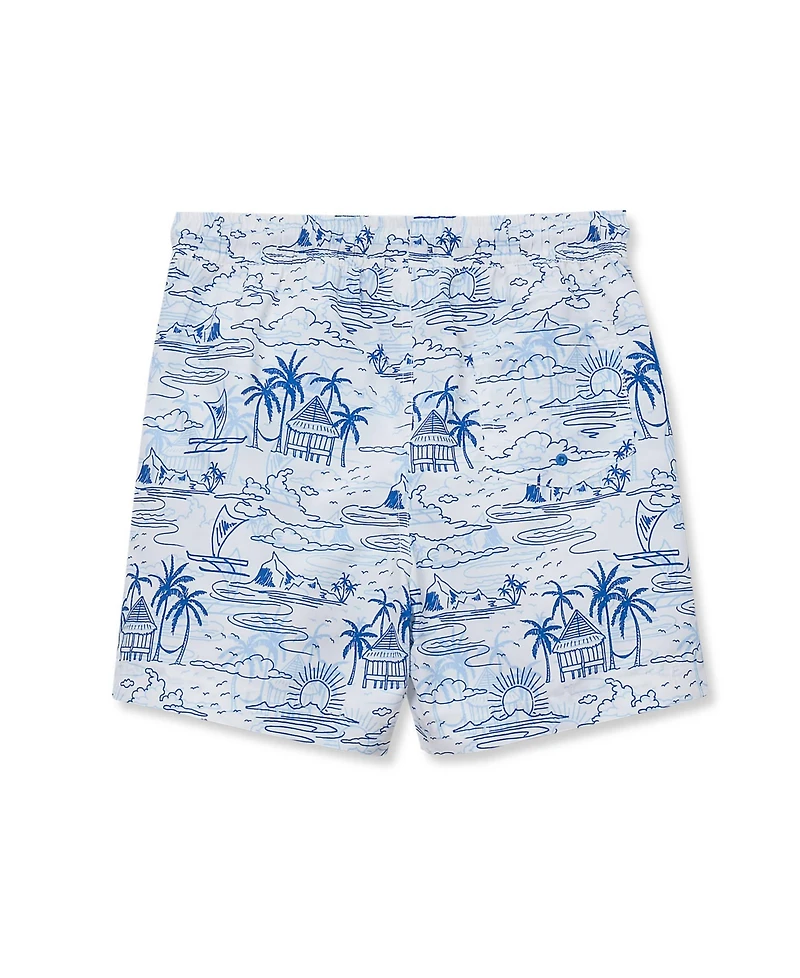 Lands' End Boys Slim Chlorine Resistant 5" Swim Trunks with Mesh Liner