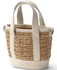 Lands' End Mini Raffia Open Top Canvas Tote Bag