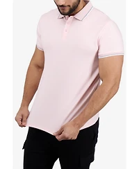 X-Ray Men's Short Sleeve Texture Rib Polo Shirt