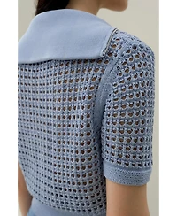 Lilysilk Women's Toscana Pointelle Knit Double-Zip Cardigan