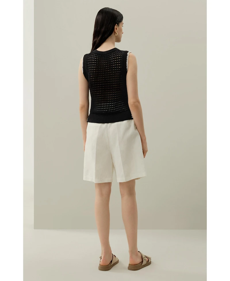 Lilysilk Women's Toscana Pointelle Embroidered Vest