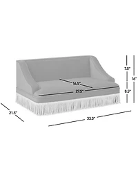 Zeus and Ruta Princess Style Pet Bed Sofa Medium With Fringe Skirt Performance Velvet