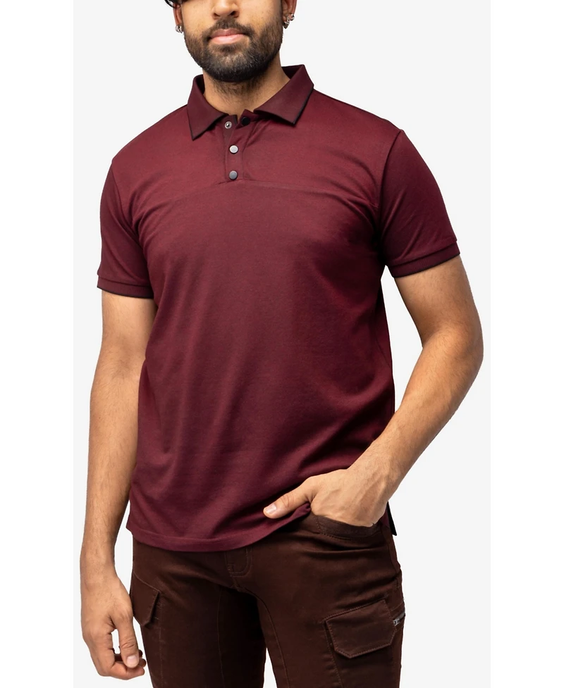 X-Ray Men's Short Sleeve Pieced Pique Tipped Polo