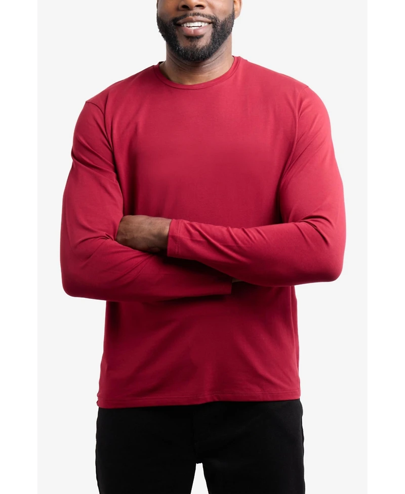 X-Ray Men's Soft Stretch Crew Neck Long Sleeve T-shirt