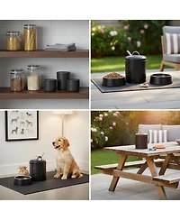 Aronkl Puppy Paws Metal Food Canister 104oz Pet Food Storage Tight Lid Durable Large Capacity Countertop Safe Handwash