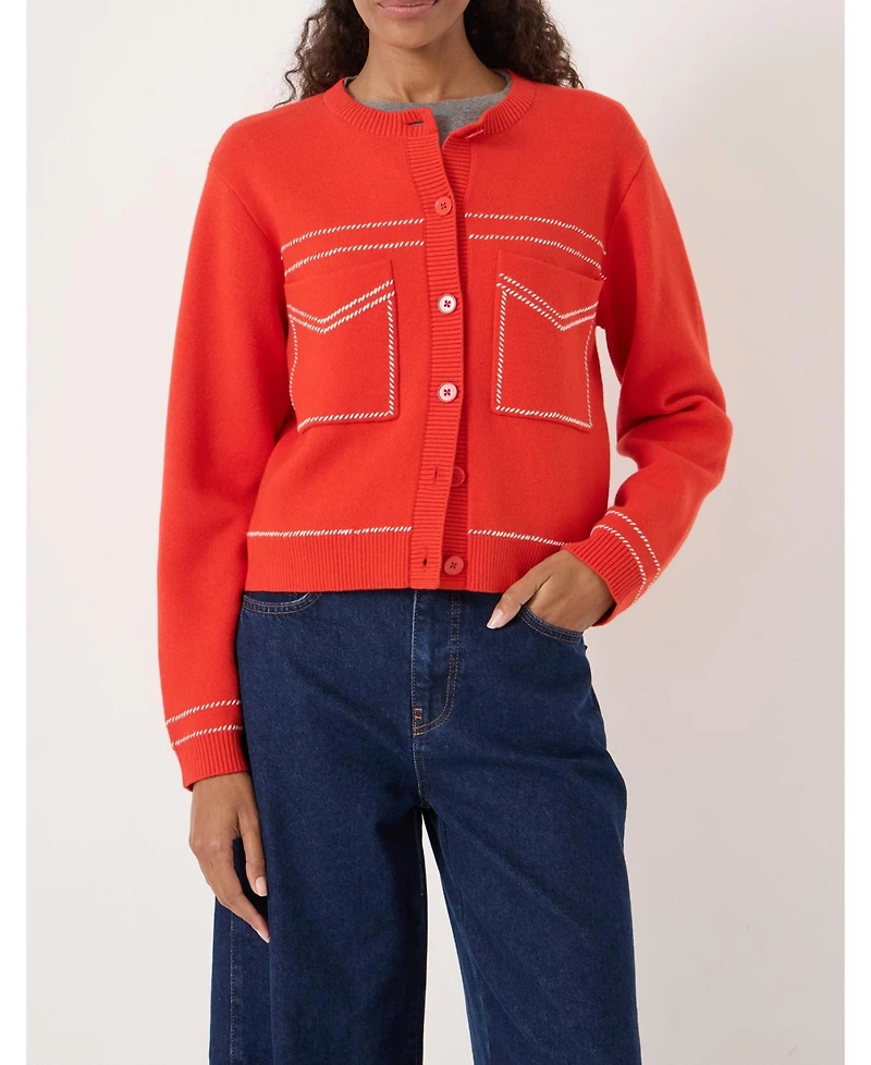 Hush Women's Wool-Blend Stitch Detail Cardigan