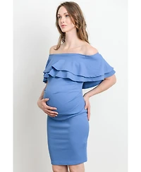 Hello Miz Maternity Off-the-Shoulder Bodycon Ruched Mini Dress