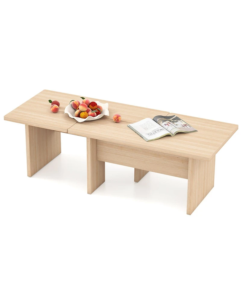 Slickblue L-Shaped Modular Coffee Table Set of 2, Center Tables for Small Space